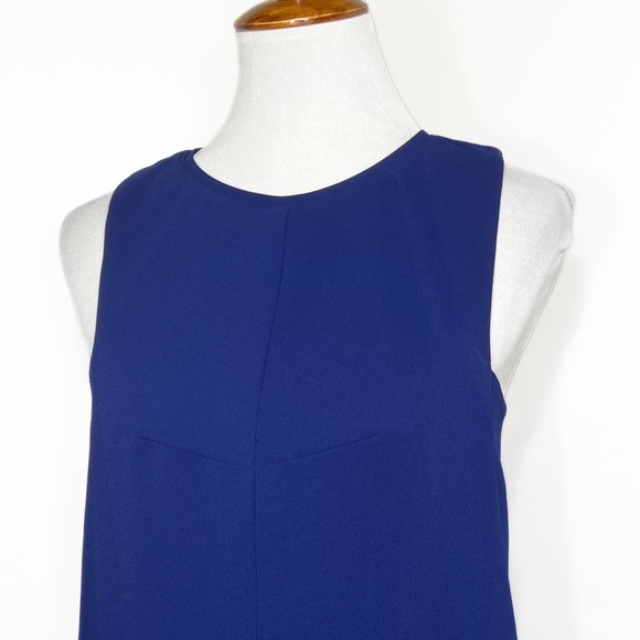 Trina Turk Royal Blue Racerback Cutout Sleeveless Mini LBD Shift Dress Size 4 - Picture 5 of 11